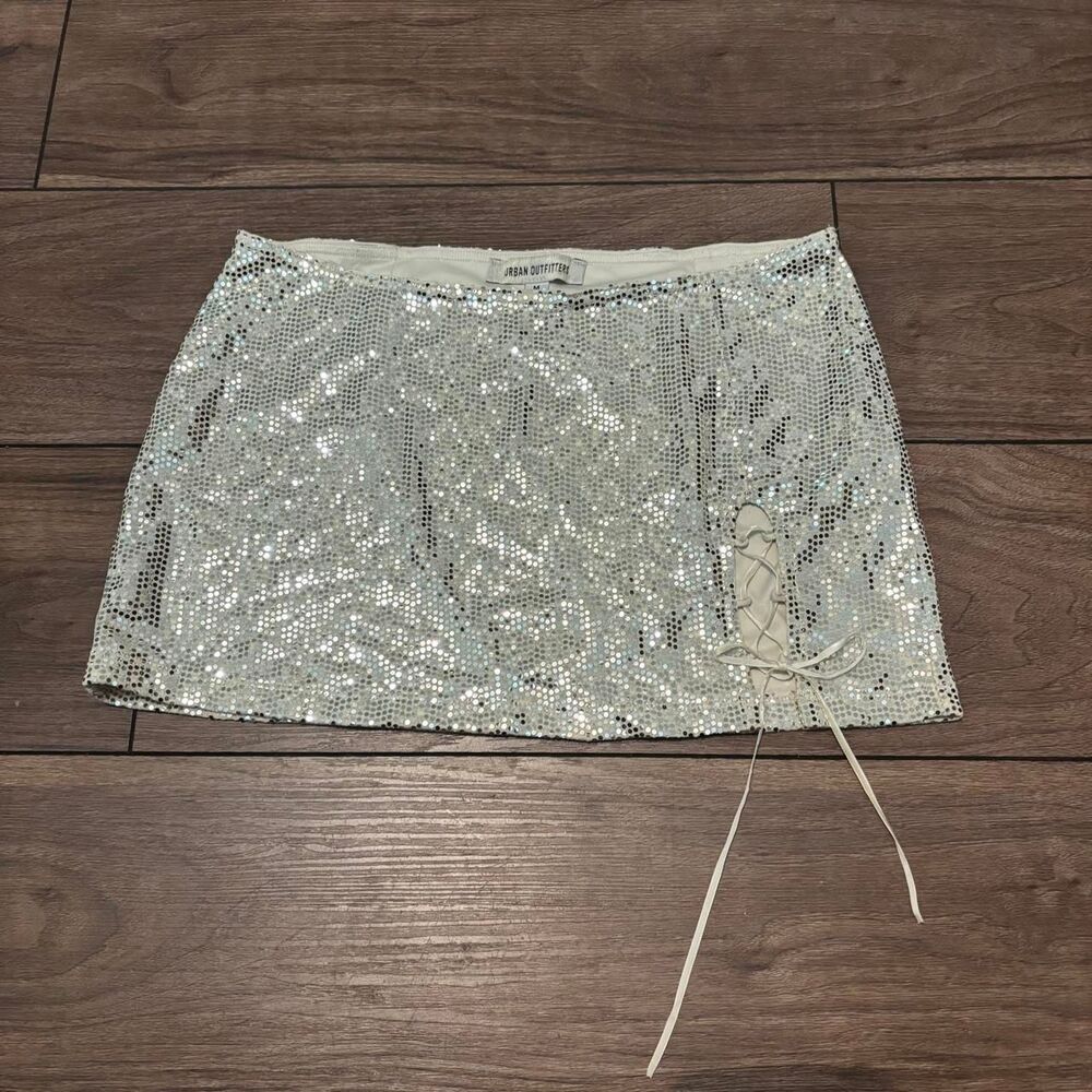 Urban-outfitters Women's Silver and Gold Skirt
